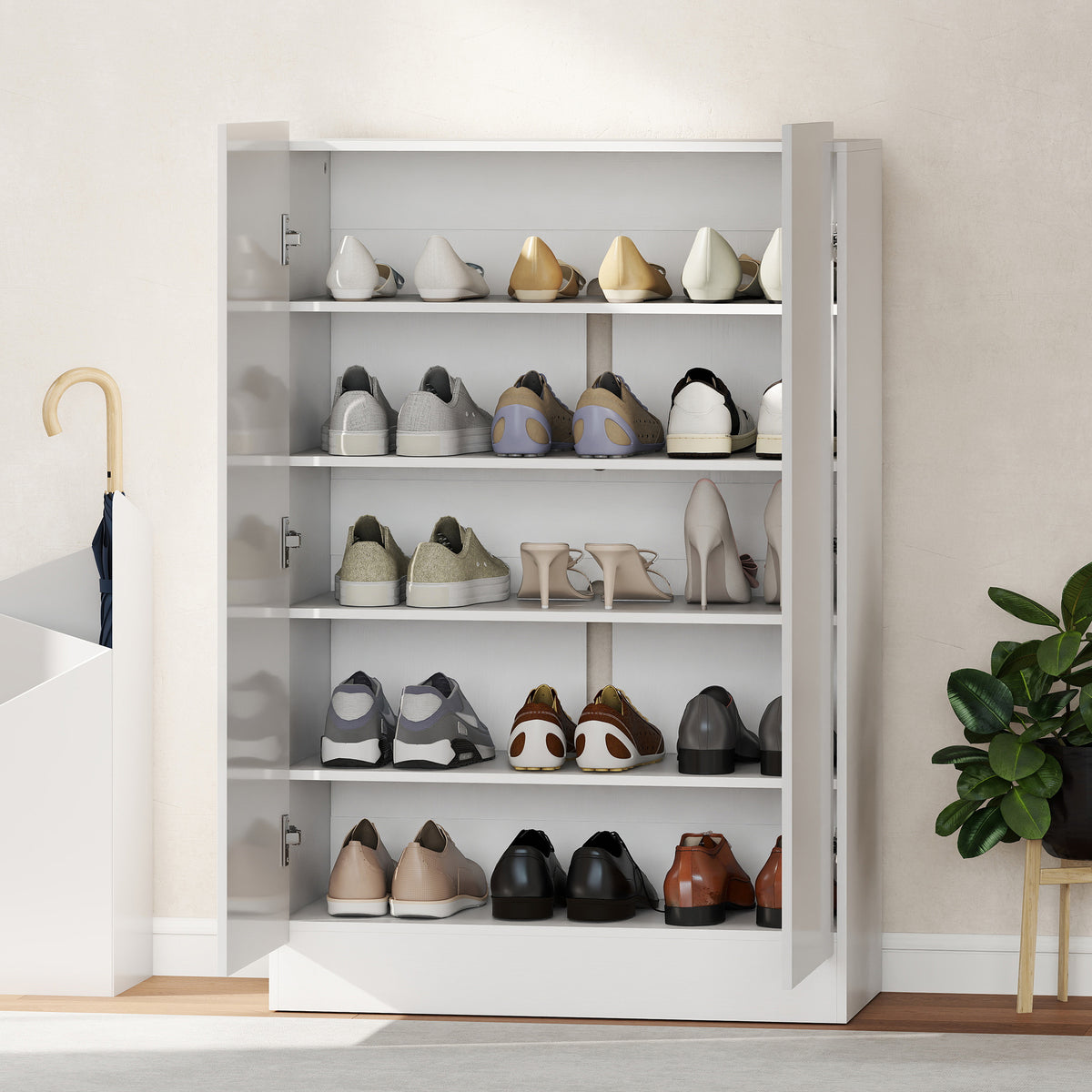 Schuhschrank mit 5 Ebenen und verstellbaren Böden
