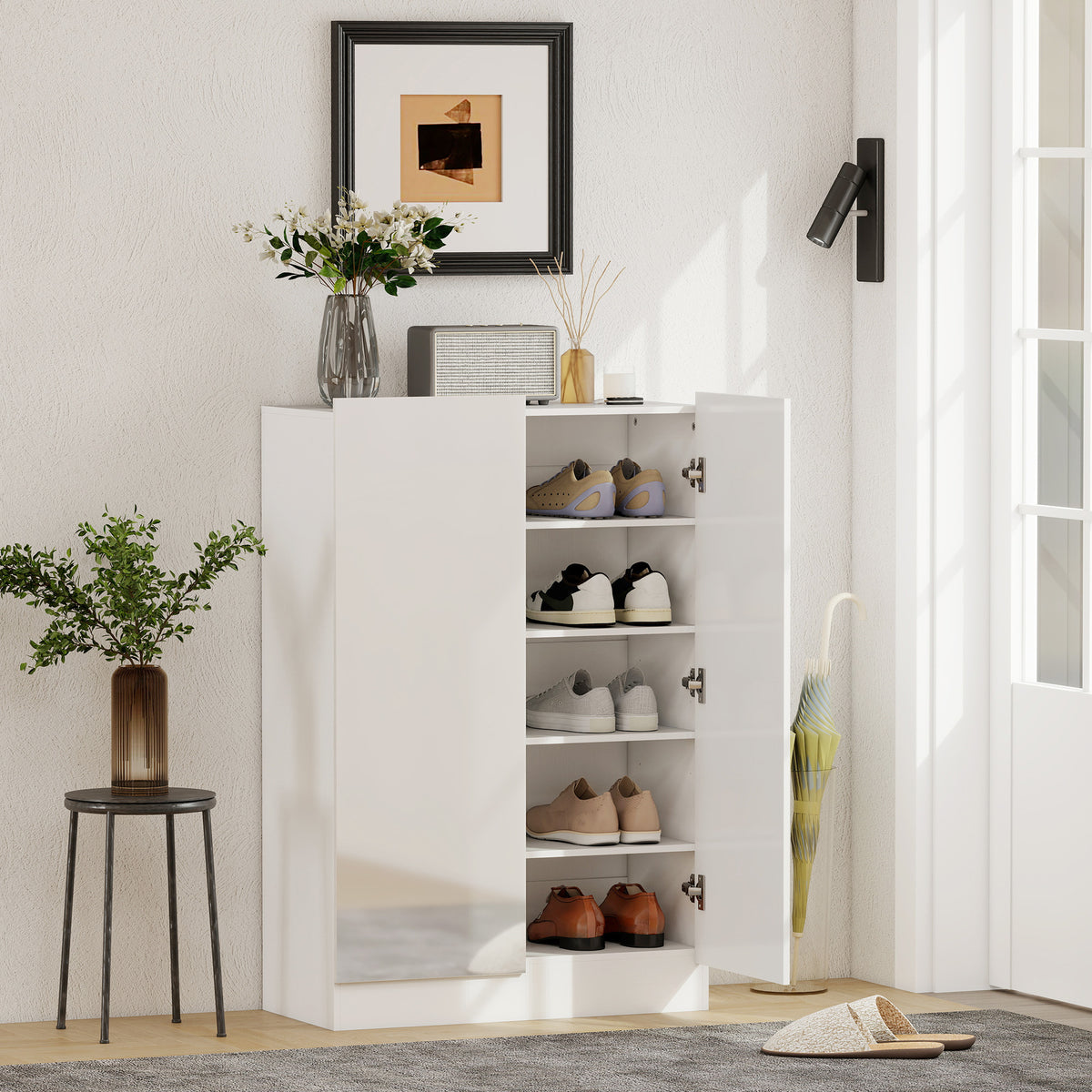 Schuhschrank mit 5 Ebenen und verstellbaren Böden