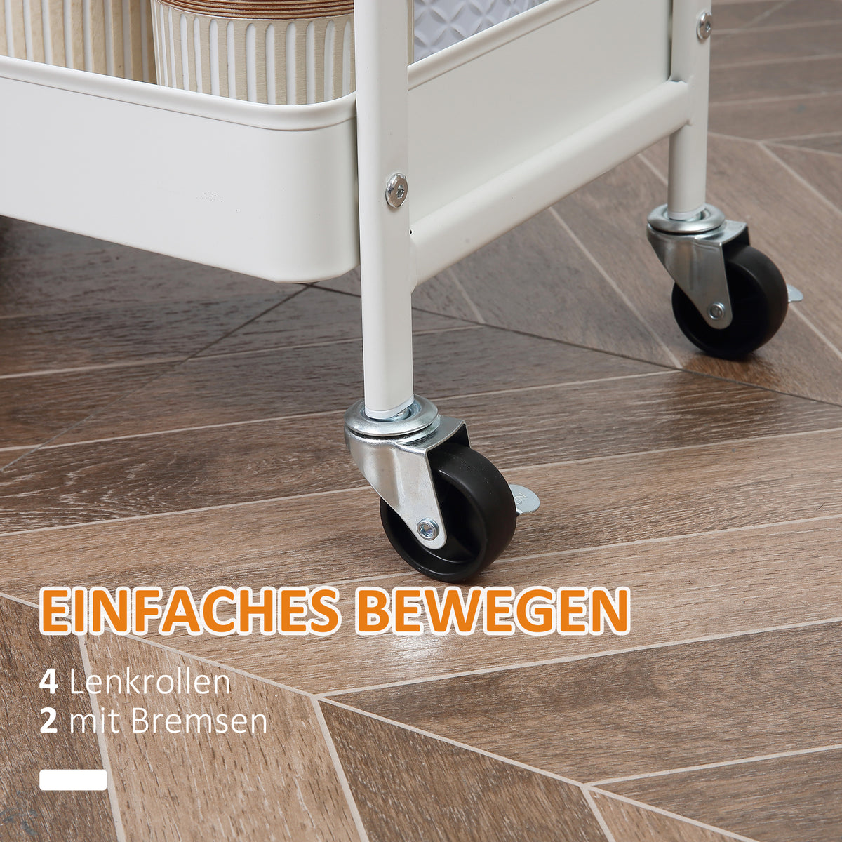 Küchenwagen mit Schublade und drei Körben