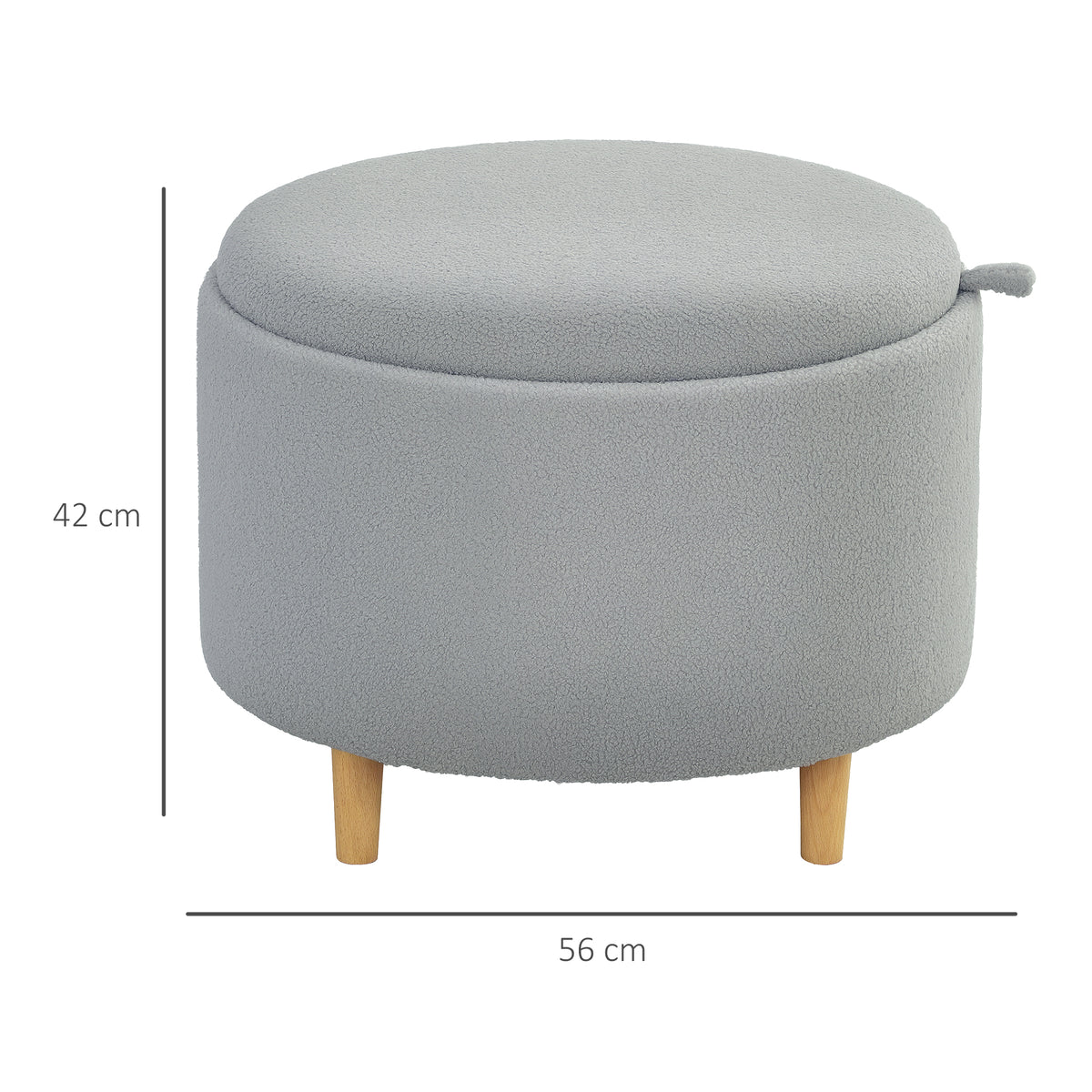 Polsterhocker mit Stauraum und Tablettdeckel