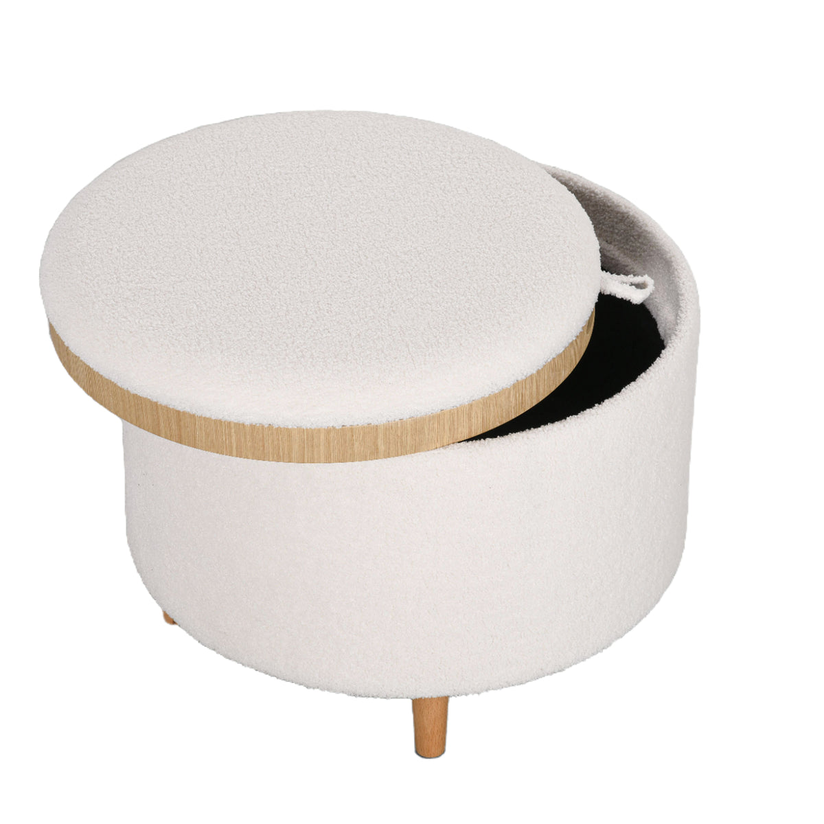 Polsterhocker mit Stauraum und Tablettdeckel
