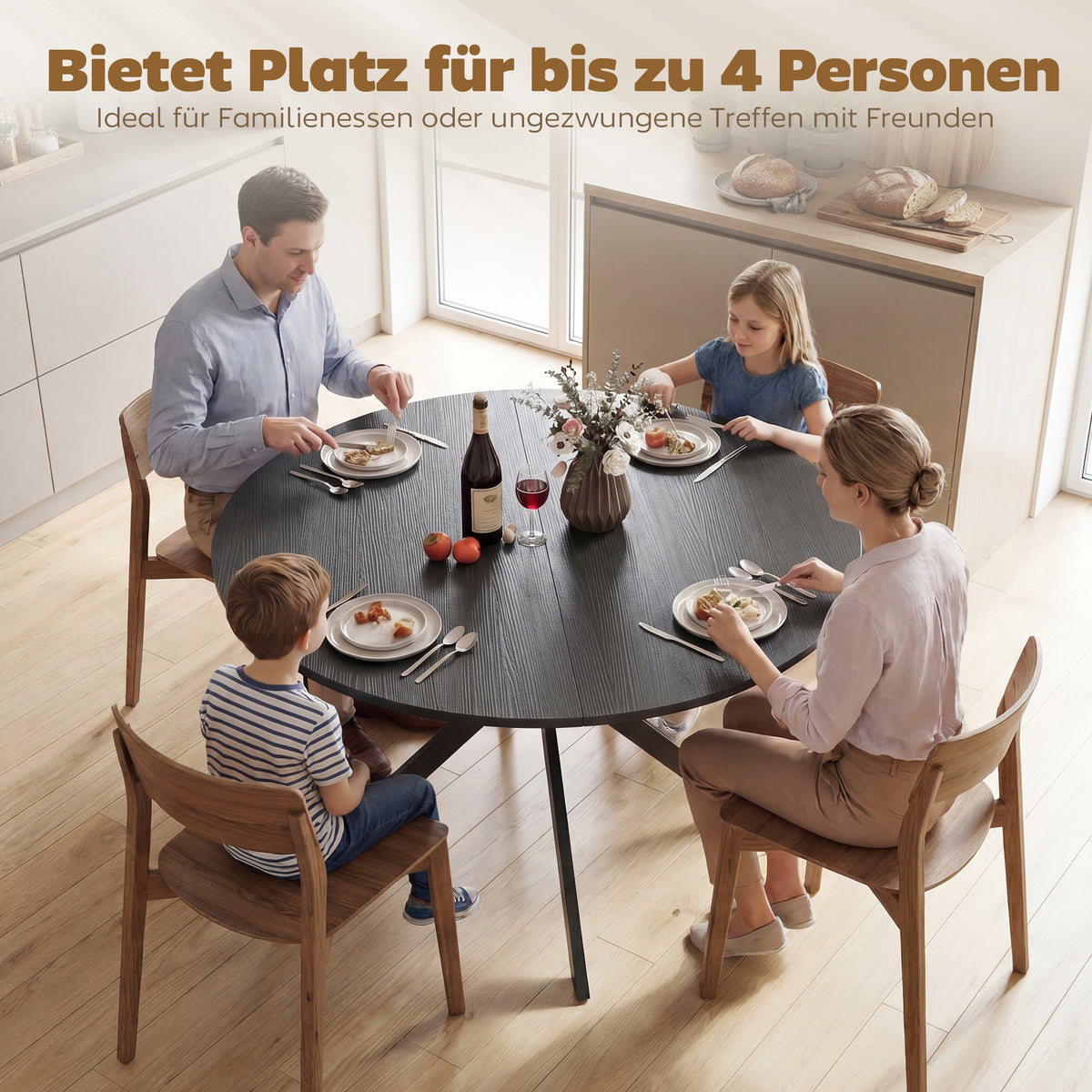 Runder Esstisch 120 cm mit X-Beinen