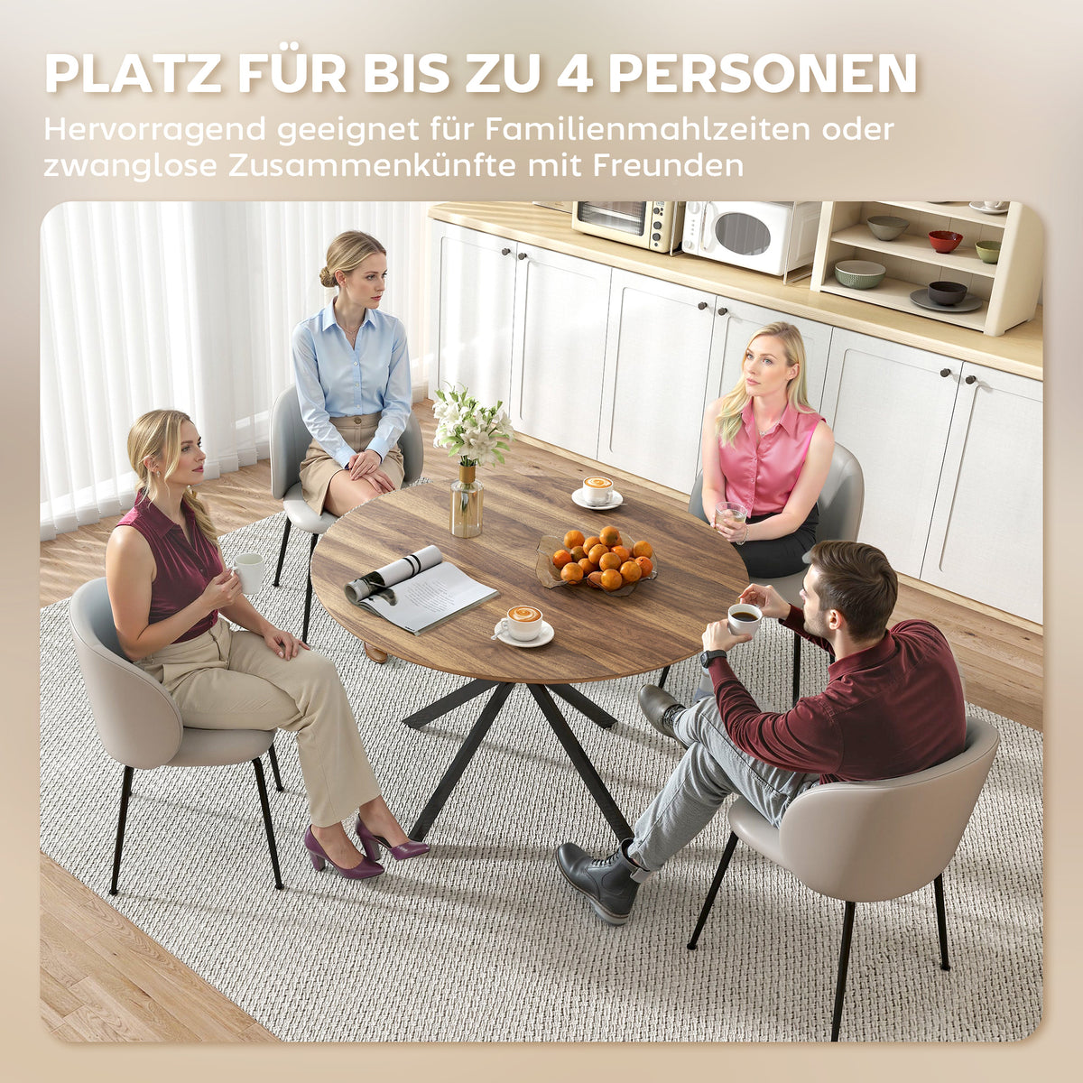 Runder Esstisch 120 cm mit X-Beinen
