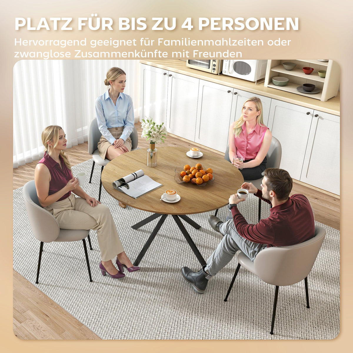 Runder Esstisch 120 cm mit X-Beinen