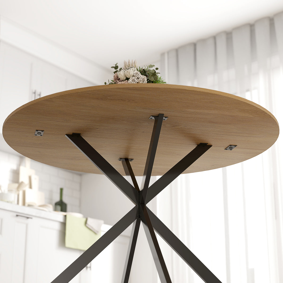 Runder Esstisch 120 cm mit X-Beinen