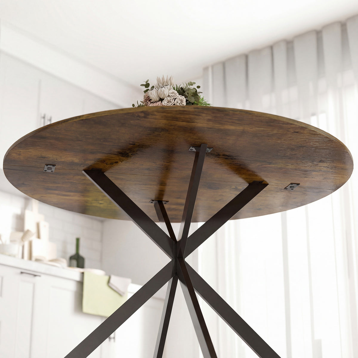 Runder Esstisch 120 cm mit X-Beinen