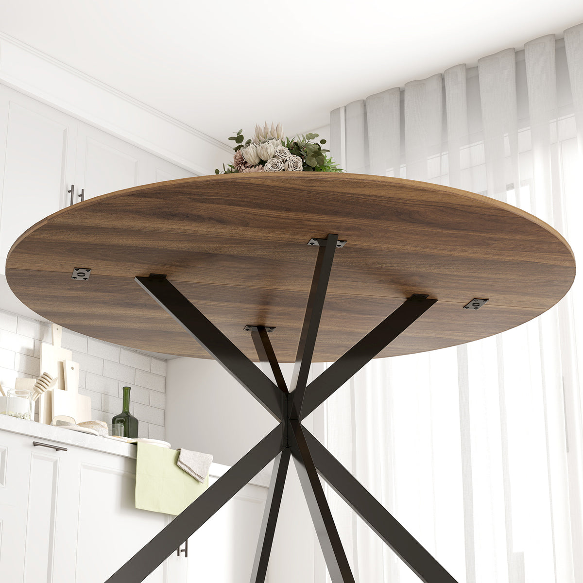 Runder Esstisch 120 cm mit X-Beinen