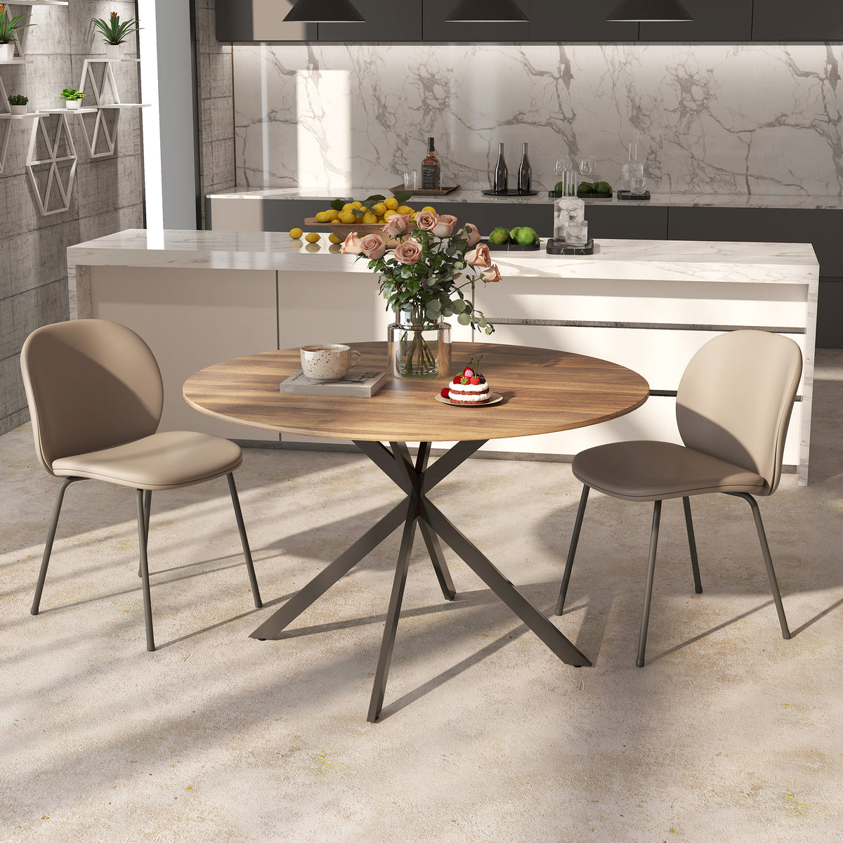 Runder Esstisch 120 cm mit X-Beinen
