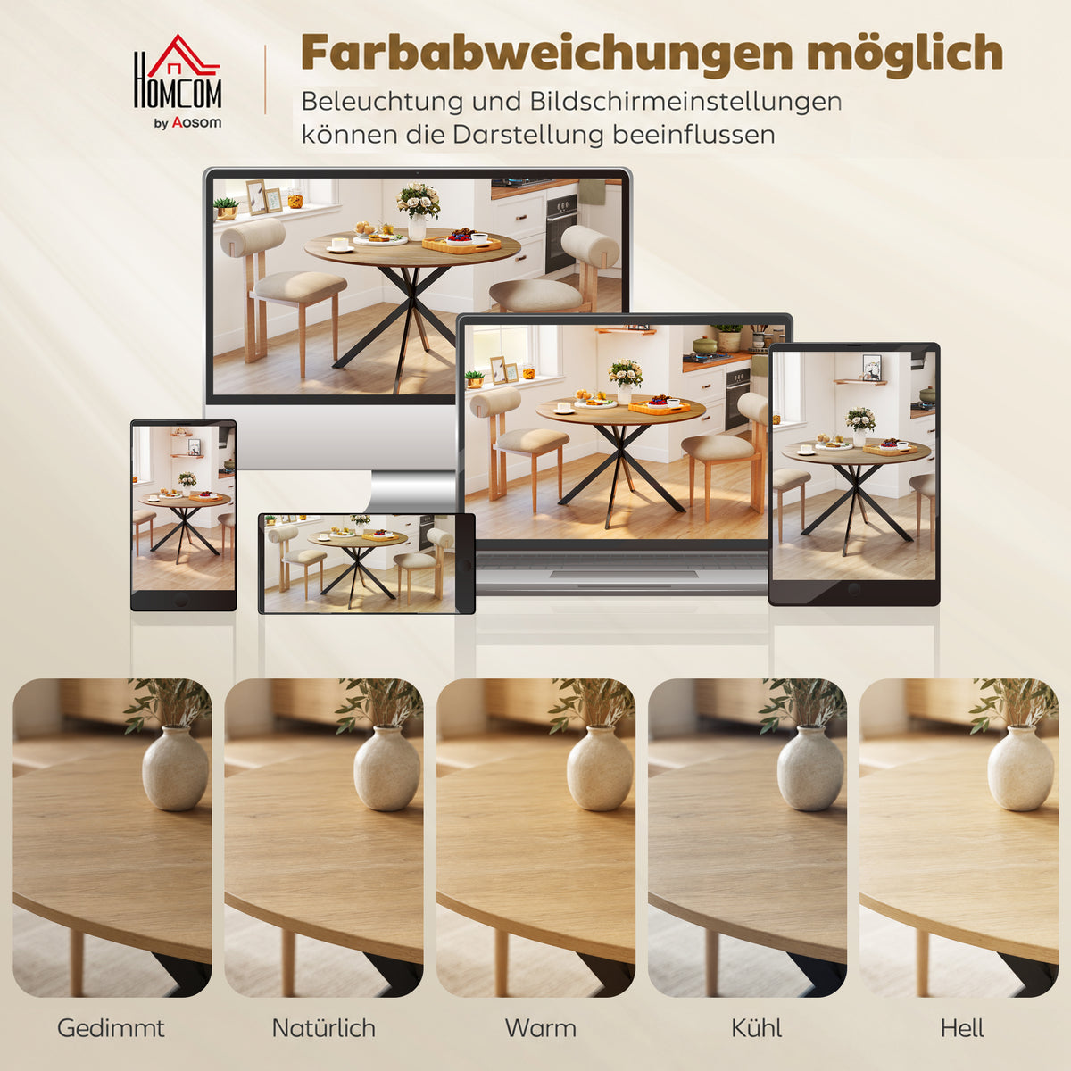 Runder Esstisch 120 cm mit X-Beinen