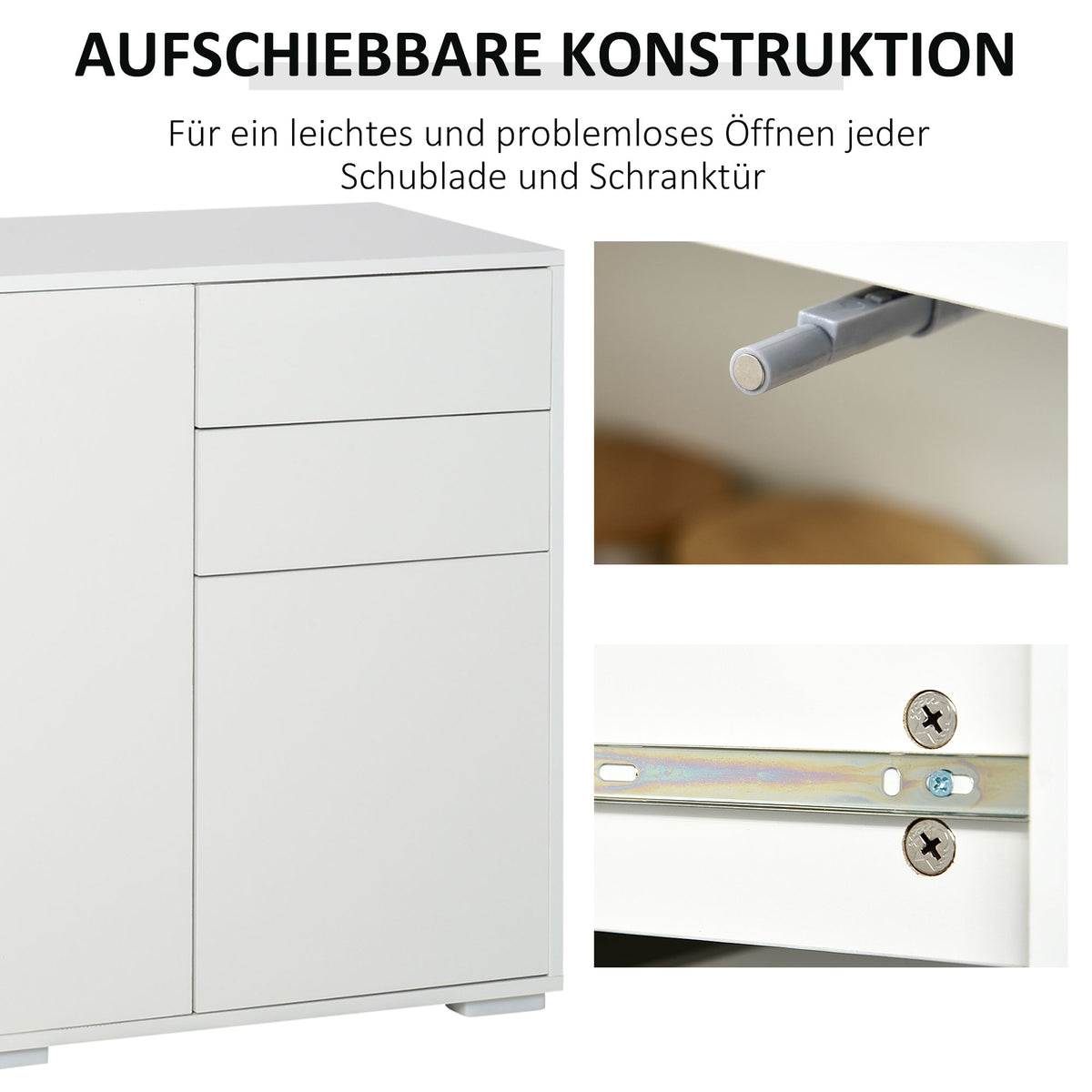 Sideboard mit zwei Schubladen und Push-Click