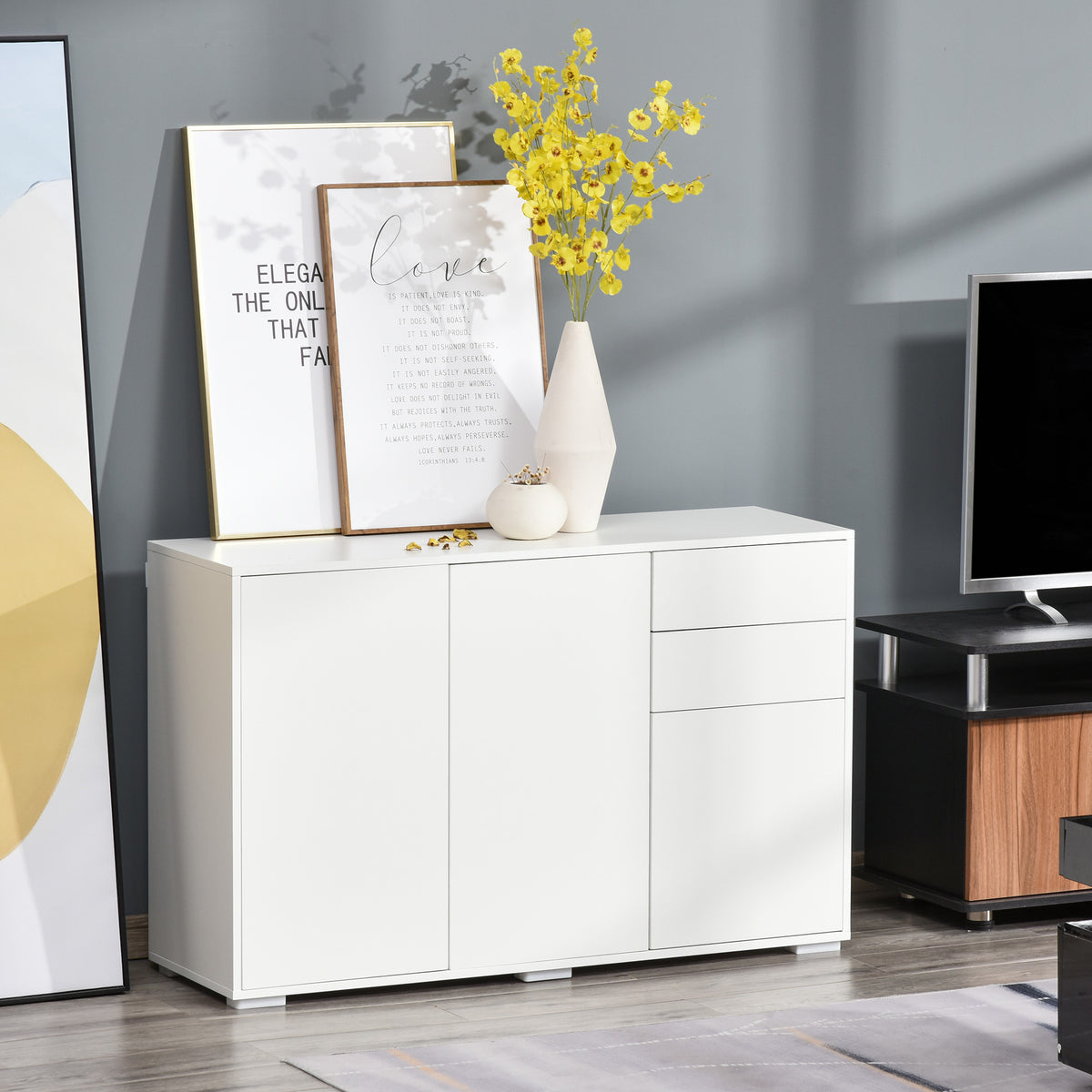 Sideboard mit zwei Schubladen und Push-Click