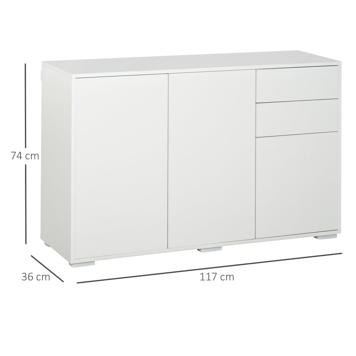 Sideboard mit zwei Schubladen und Push-Click