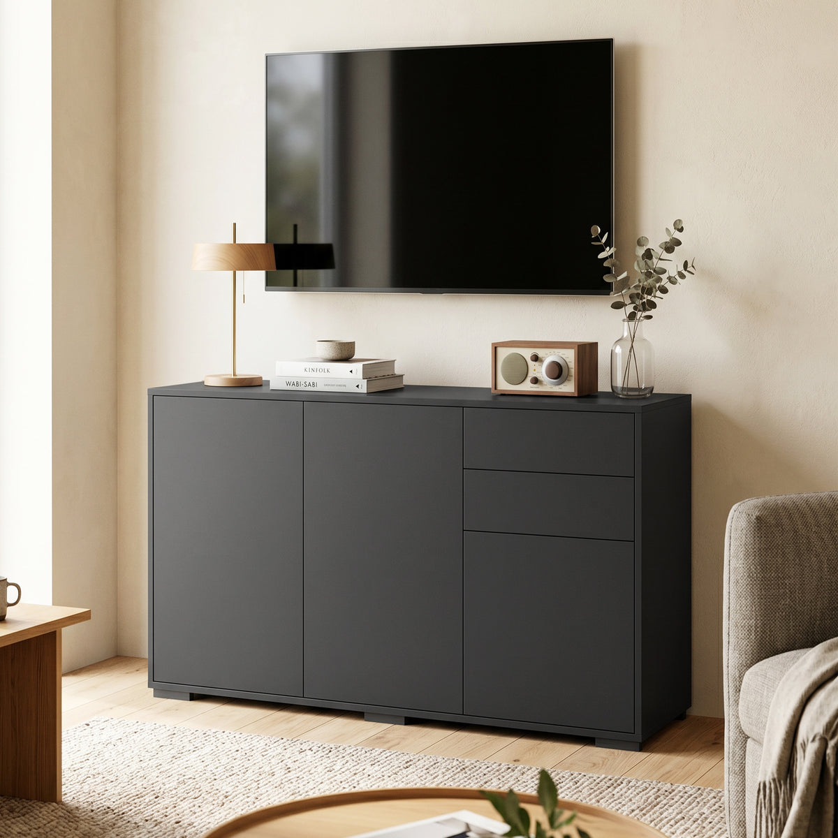 Sideboard mit zwei Schubladen und Push-Click