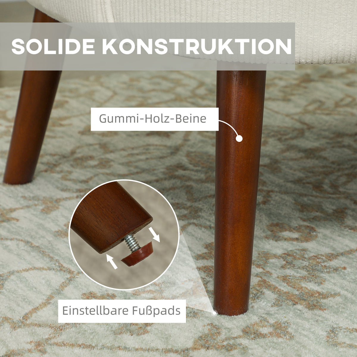 Gepolsterter Armlehnstuhl mit Lendenkissen