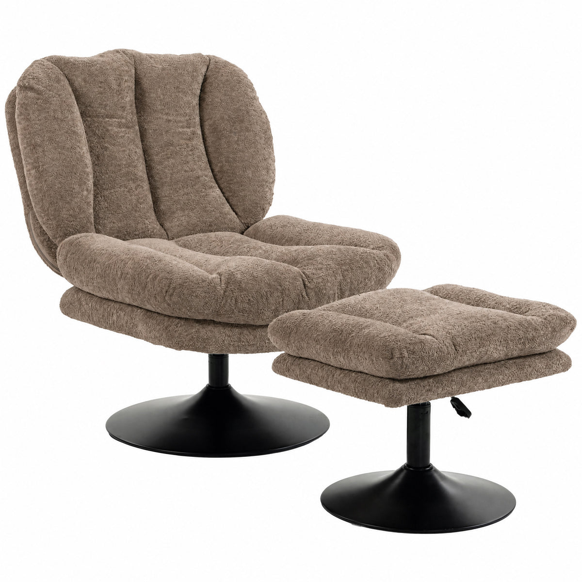 Drehsessel mit Hocker und 360°-Drehfunktion