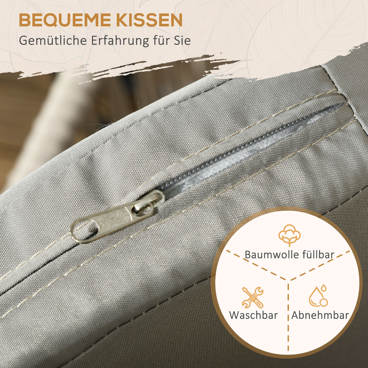 Gartenstühle 2er-Set im Boho-Stil mit Kissen