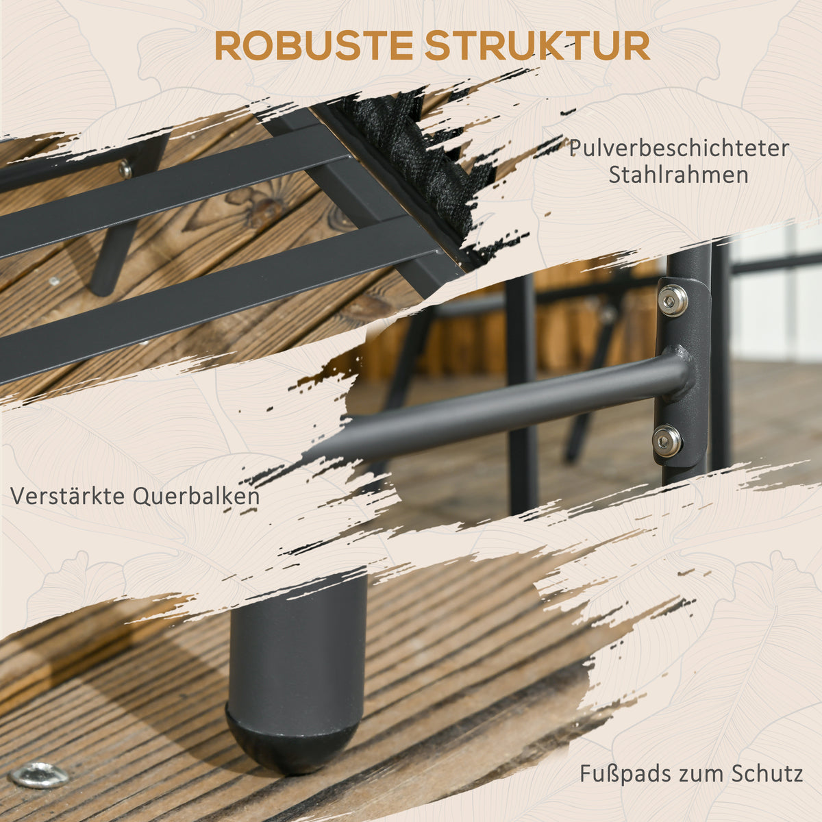 Gartenstühle 2er-Set im Boho-Stil mit Kissen