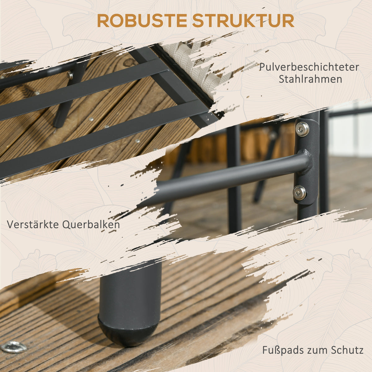 Gartenstühle 2er-Set im Boho-Stil mit Kissen