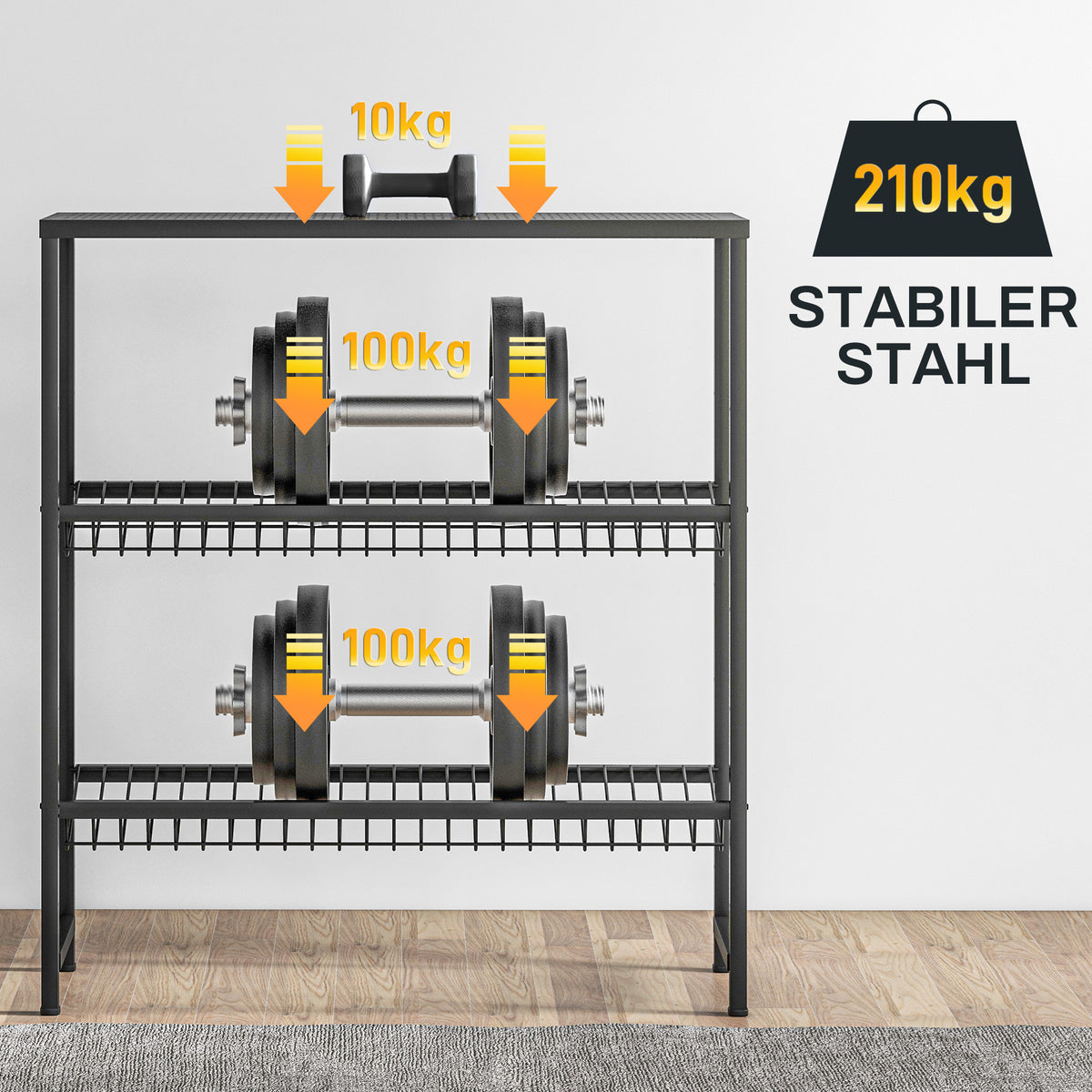 Höhenverstellbares Getränkekistenregal aus Stahl