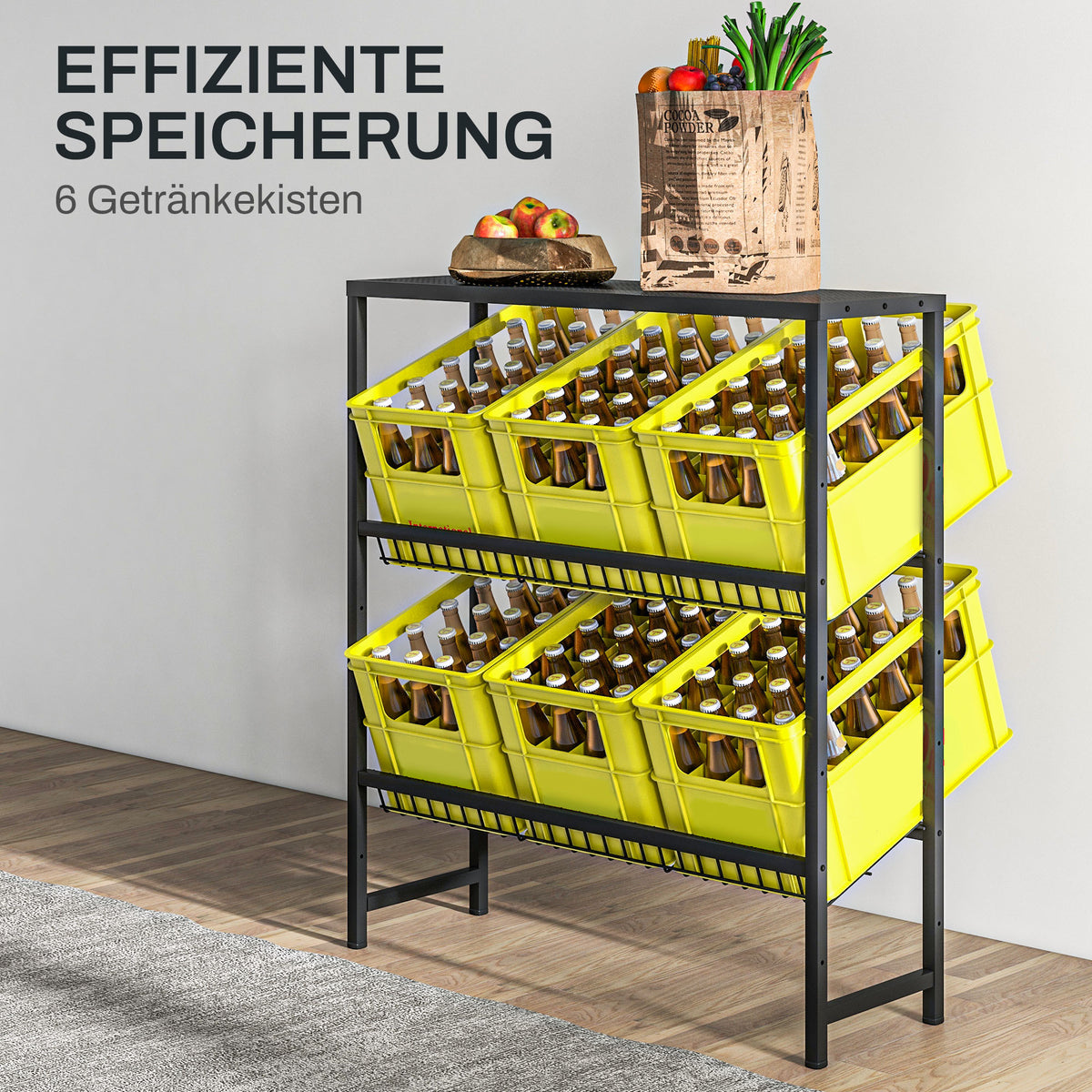 Höhenverstellbares Getränkekistenregal aus Stahl