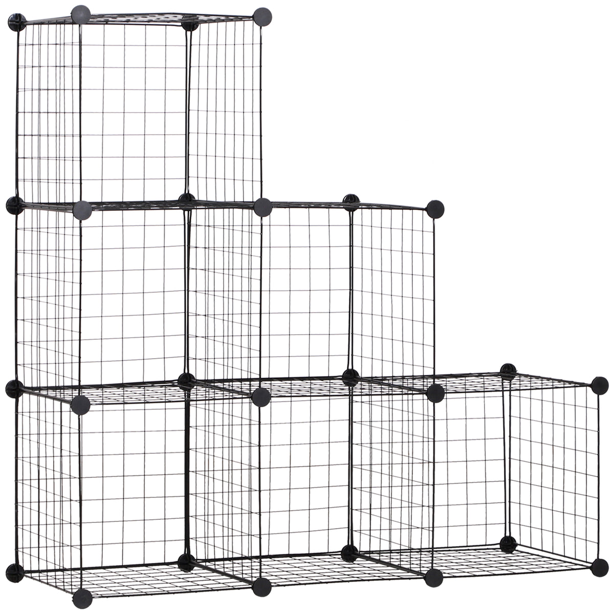 Modulares Steckregal aus Metall mit offenen Fächern