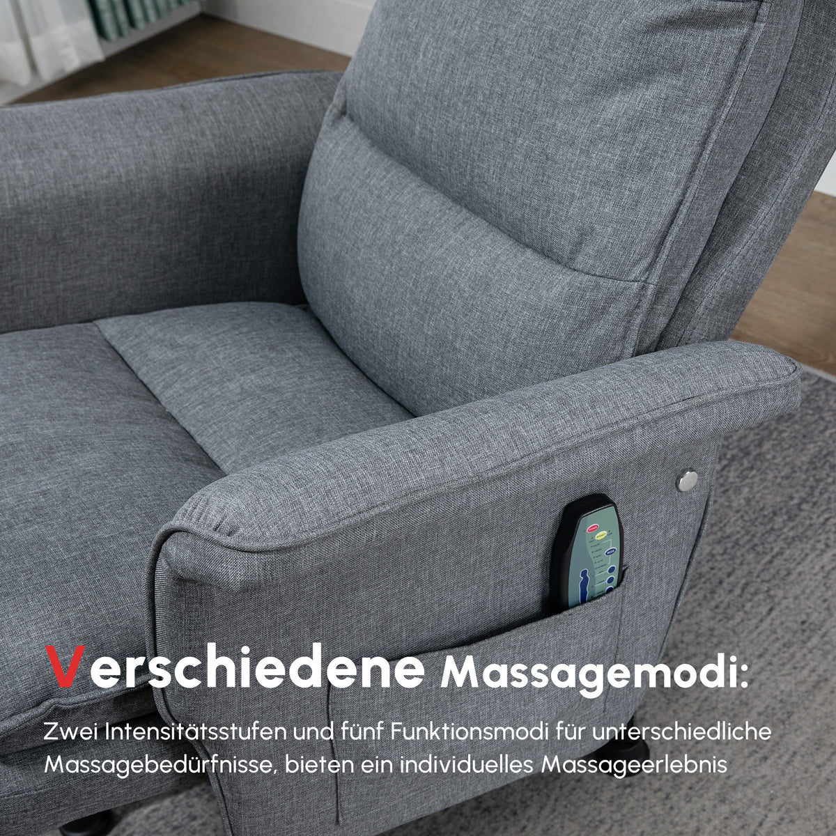 Relaxsessel mit Fußhocker und besonderen Funktionen