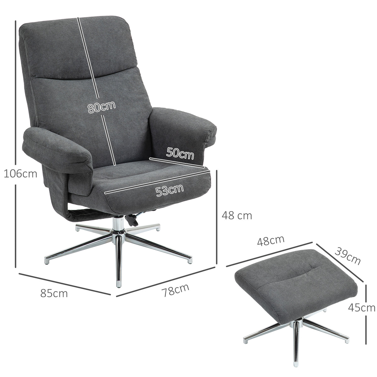 Relaxsessel mit Fußhocker und besonderen Funktionen