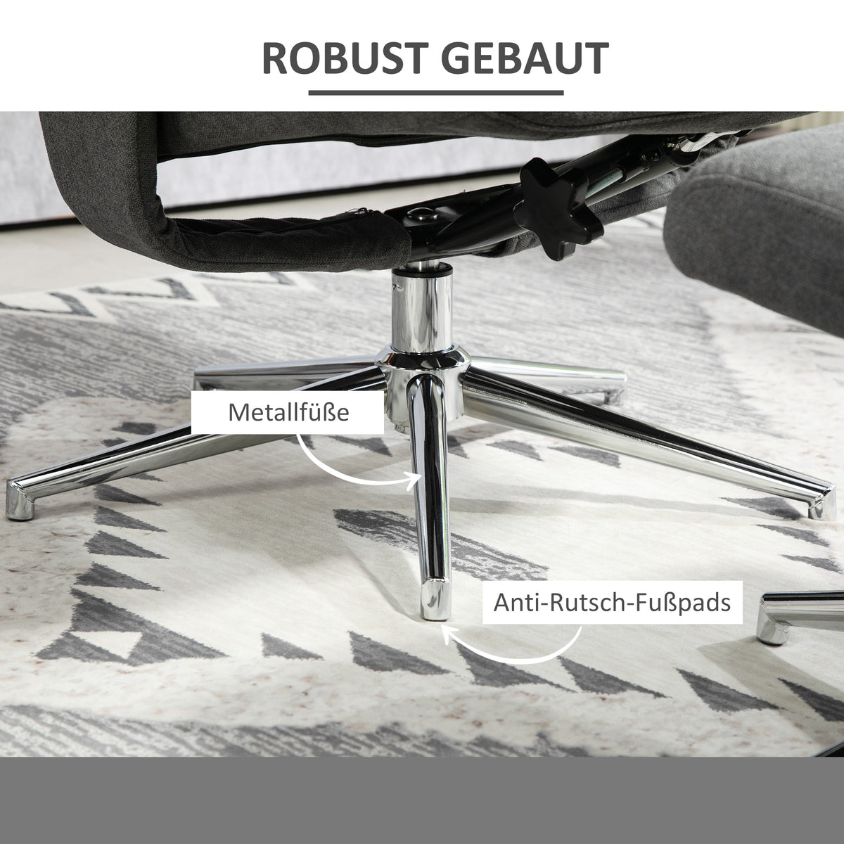 Relaxsessel mit Fußhocker und besonderen Funktionen