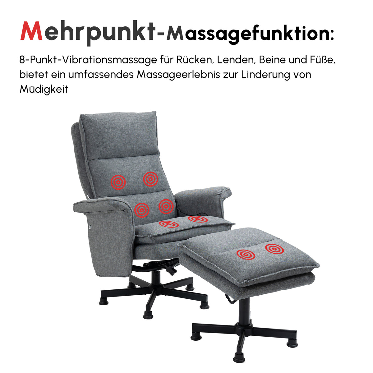 Relaxsessel mit Fußhocker und besonderen Funktionen