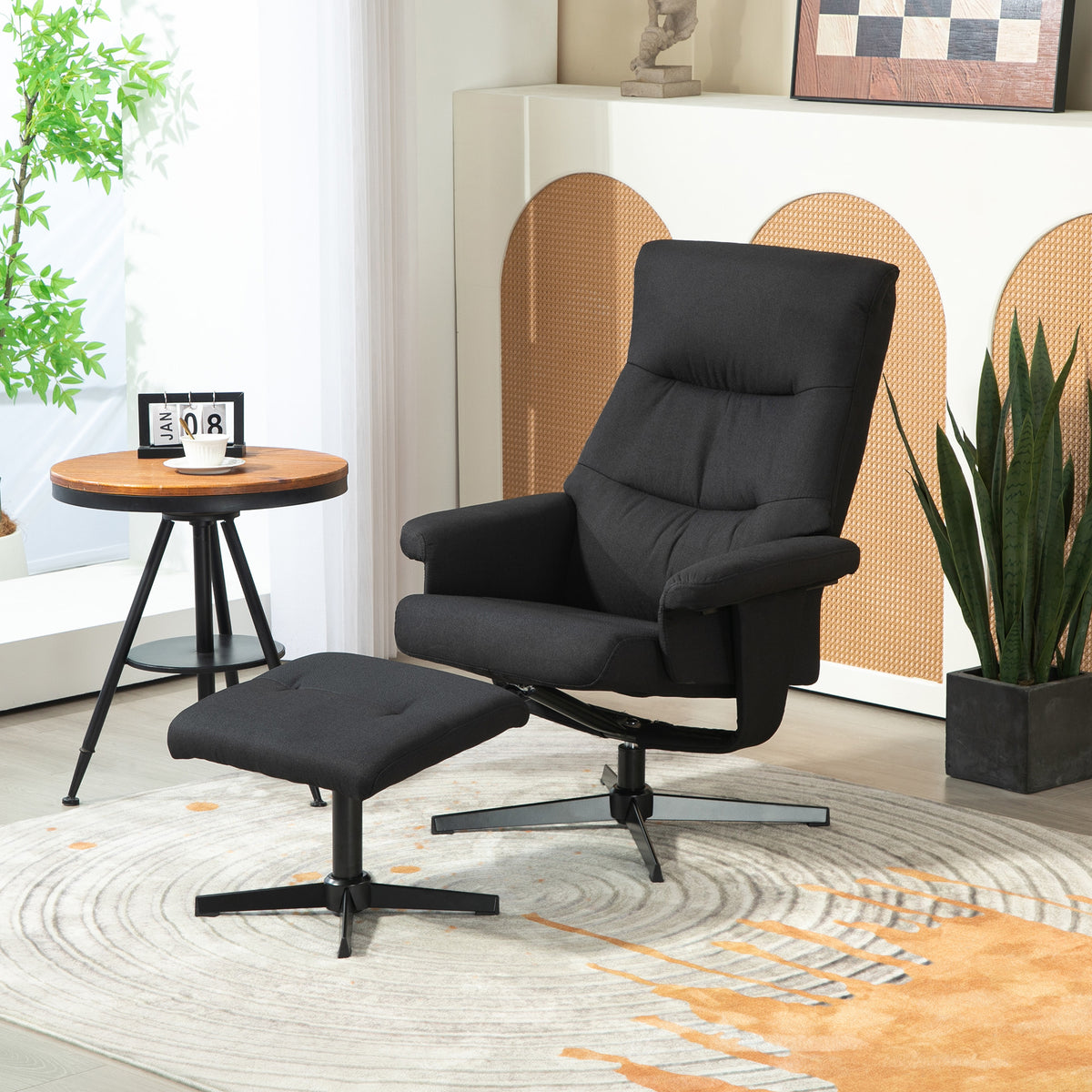 Relaxsessel mit Fußhocker und besonderen Funktionen