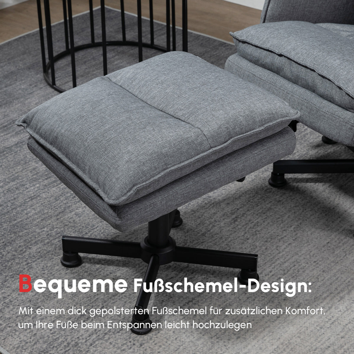 Relaxsessel mit Fußhocker und besonderen Funktionen