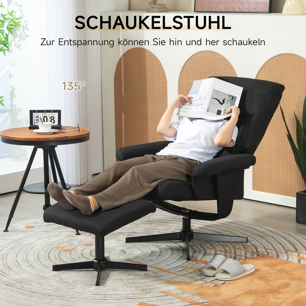 Relaxsessel mit Fußhocker und besonderen Funktionen