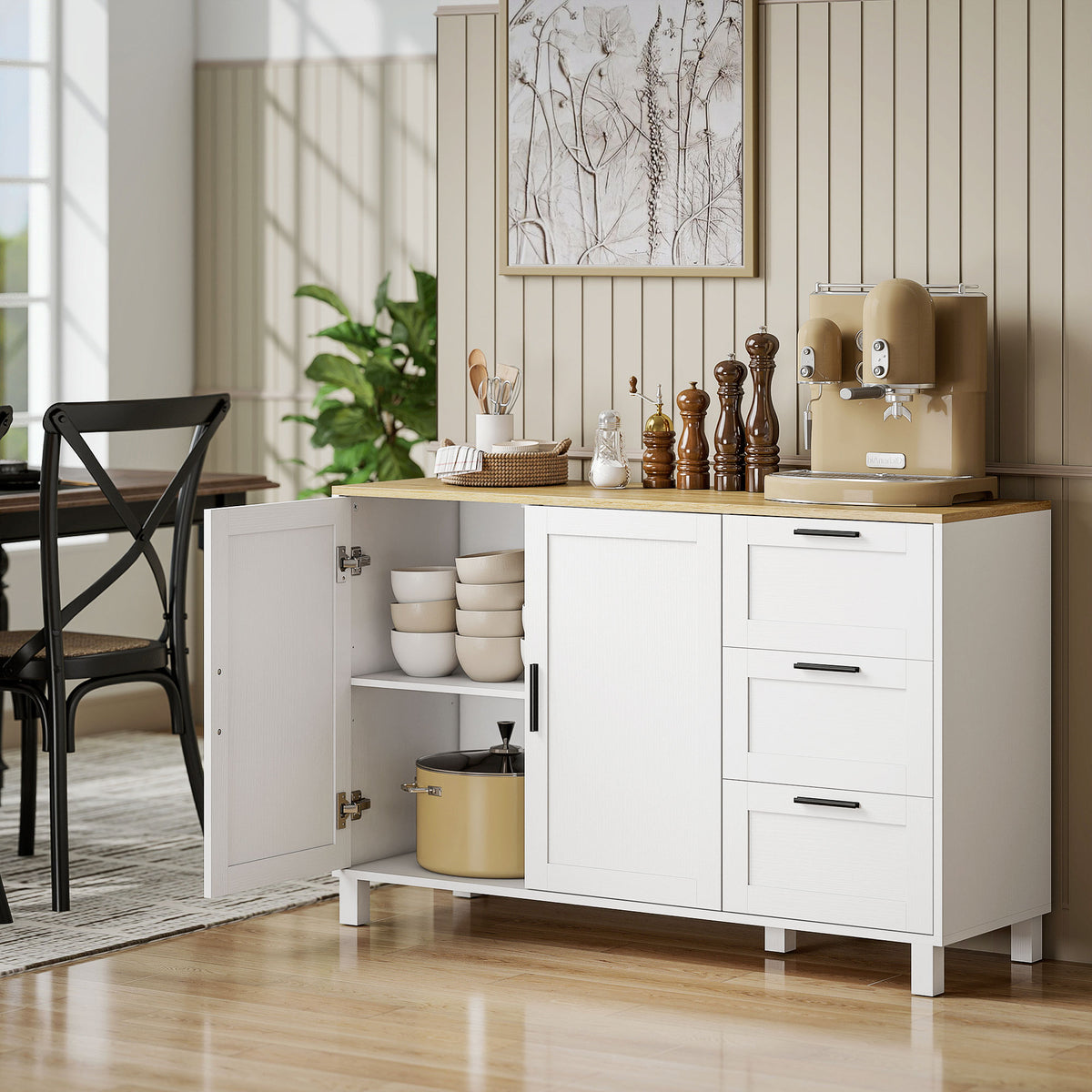 Sideboard mit 3 Schubladen und Soft-Close-Türen
