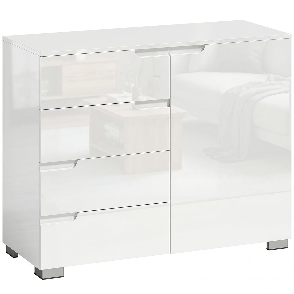 Sideboard mit 4 Schubladen und verstellbarem Einlegeboden