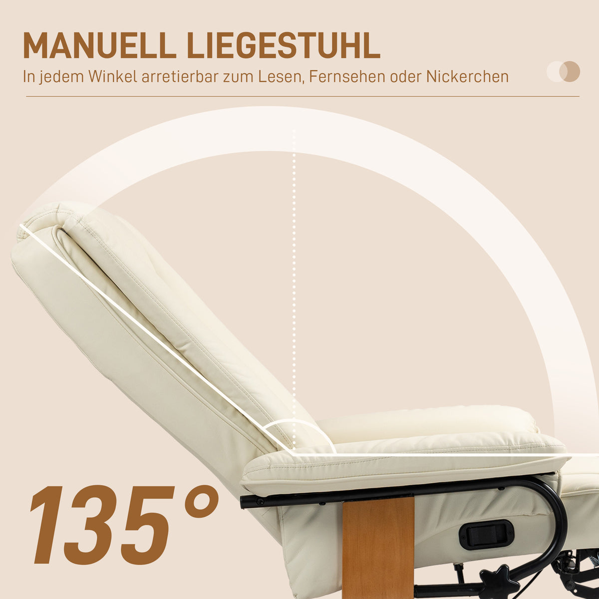 Drehbarer Relaxsessel mit Liegefunktion und Fußstütze