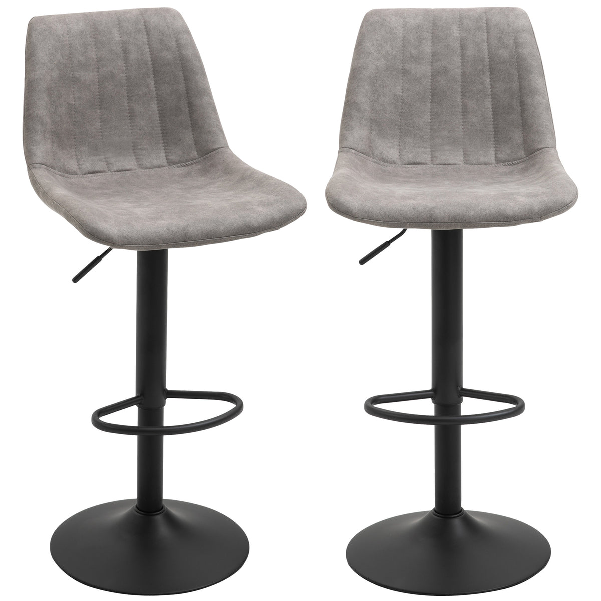 2er-Set höhenverstellbare Barhocker im Retrodesign