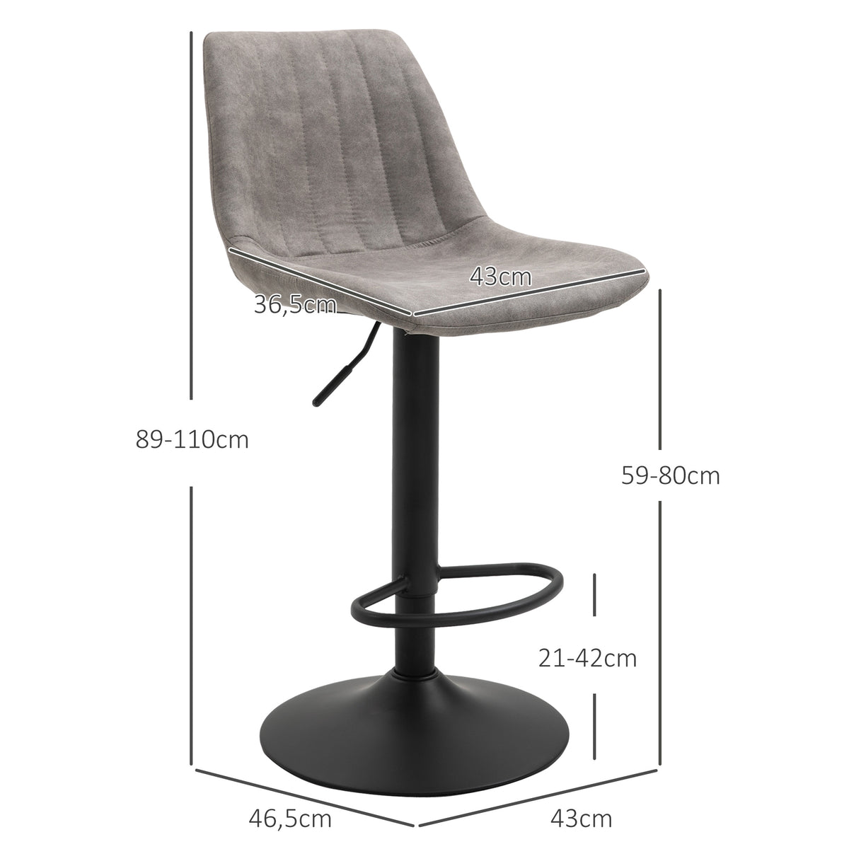 2er-Set höhenverstellbare Barhocker im Retrodesign