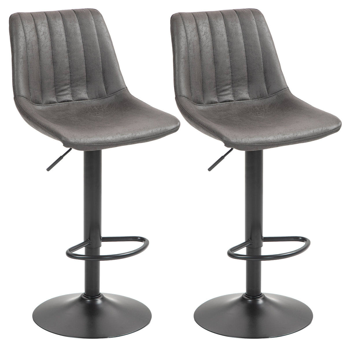 2er-Set höhenverstellbare Barhocker im Retrodesign