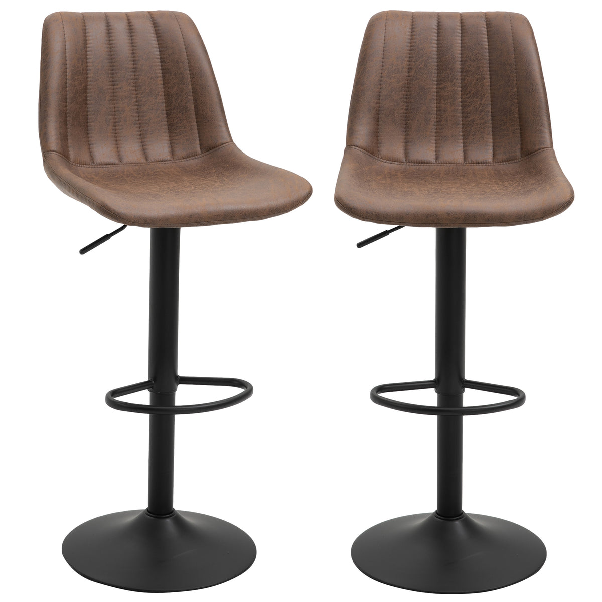 2er-Set höhenverstellbare Barhocker im Retrodesign