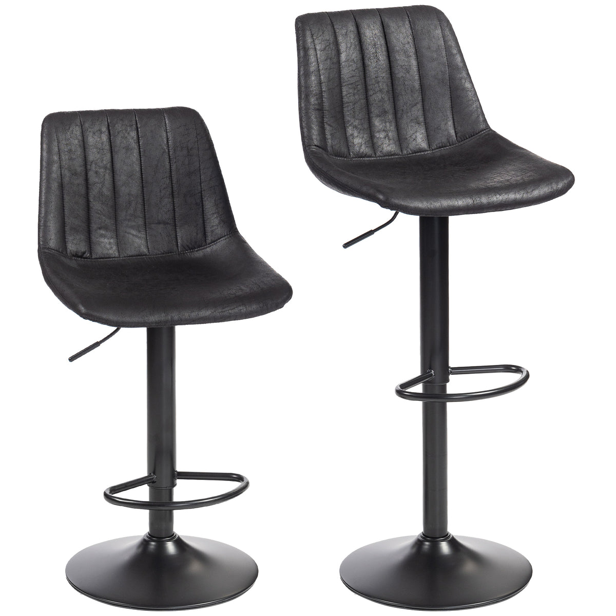 2er-Set höhenverstellbare Barhocker im Retrodesign