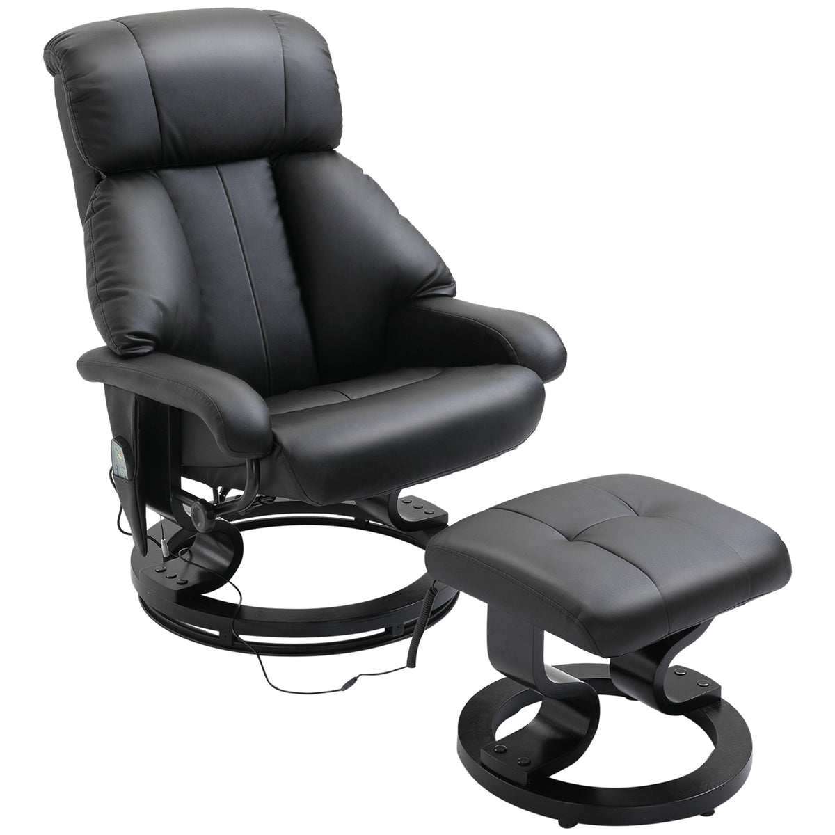 Massagesessel mit Hocker und 10 Vibrationspunkten