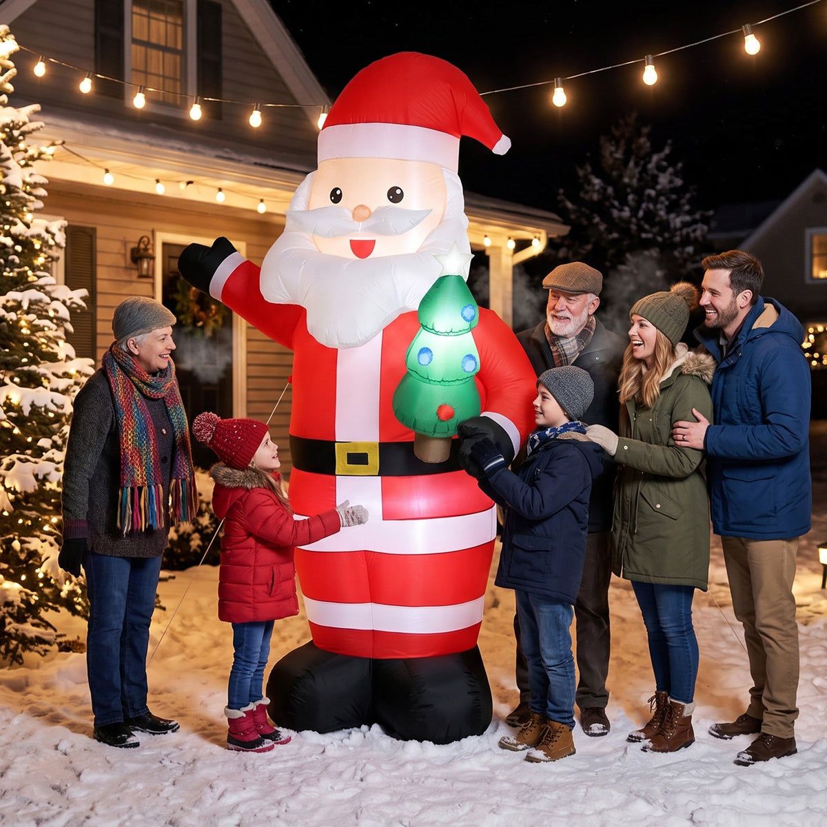 Aufblasbarer Weihnachtsmann mit LED-Beleuchtung