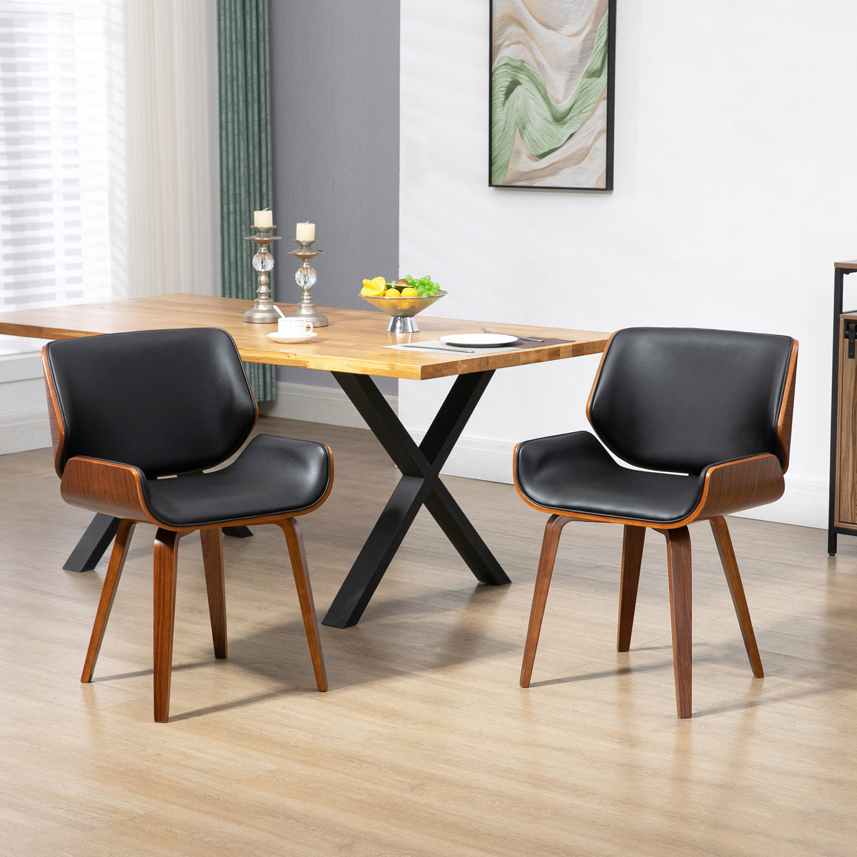 2er-Set Esszimmerstühle im Vintage-Stil