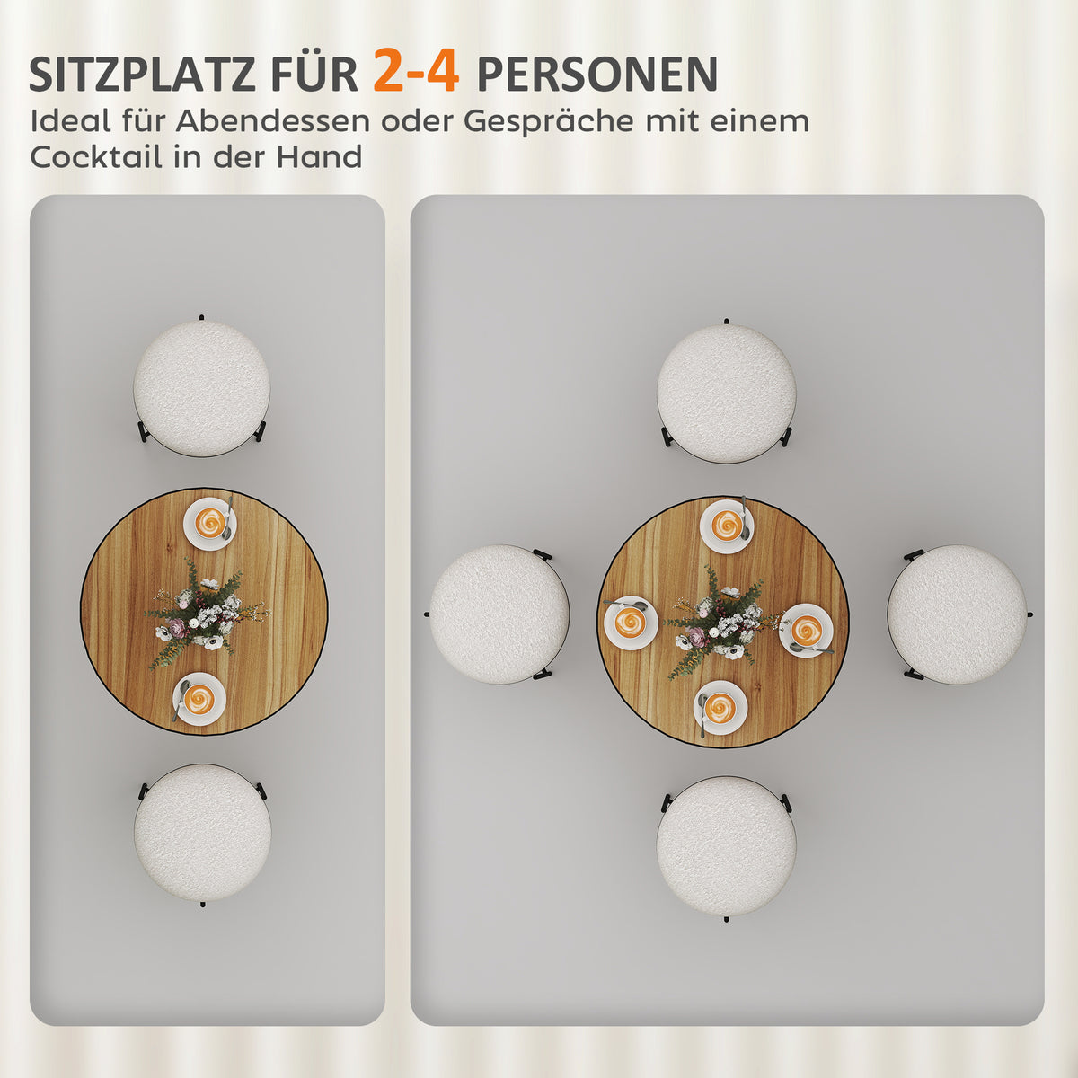 Runder Esstisch mit Eichenoptik, Ø 70 cm