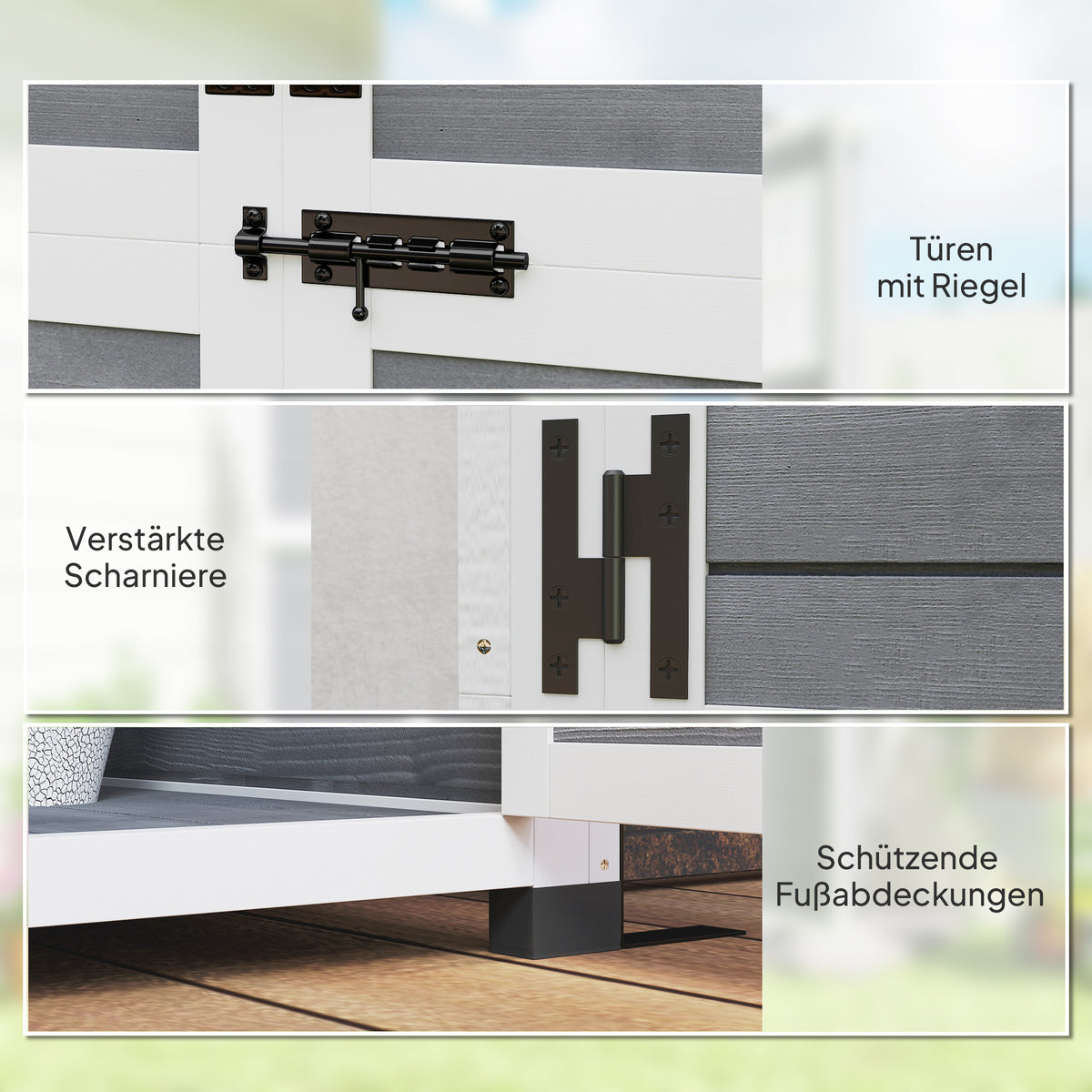 Gartenschrank aus Holz mit Stauraum