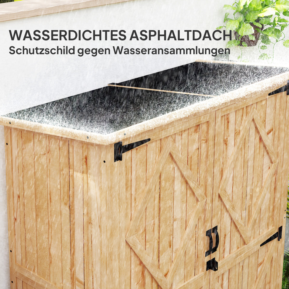 Gartenschrank aus Holz mit Stauraum