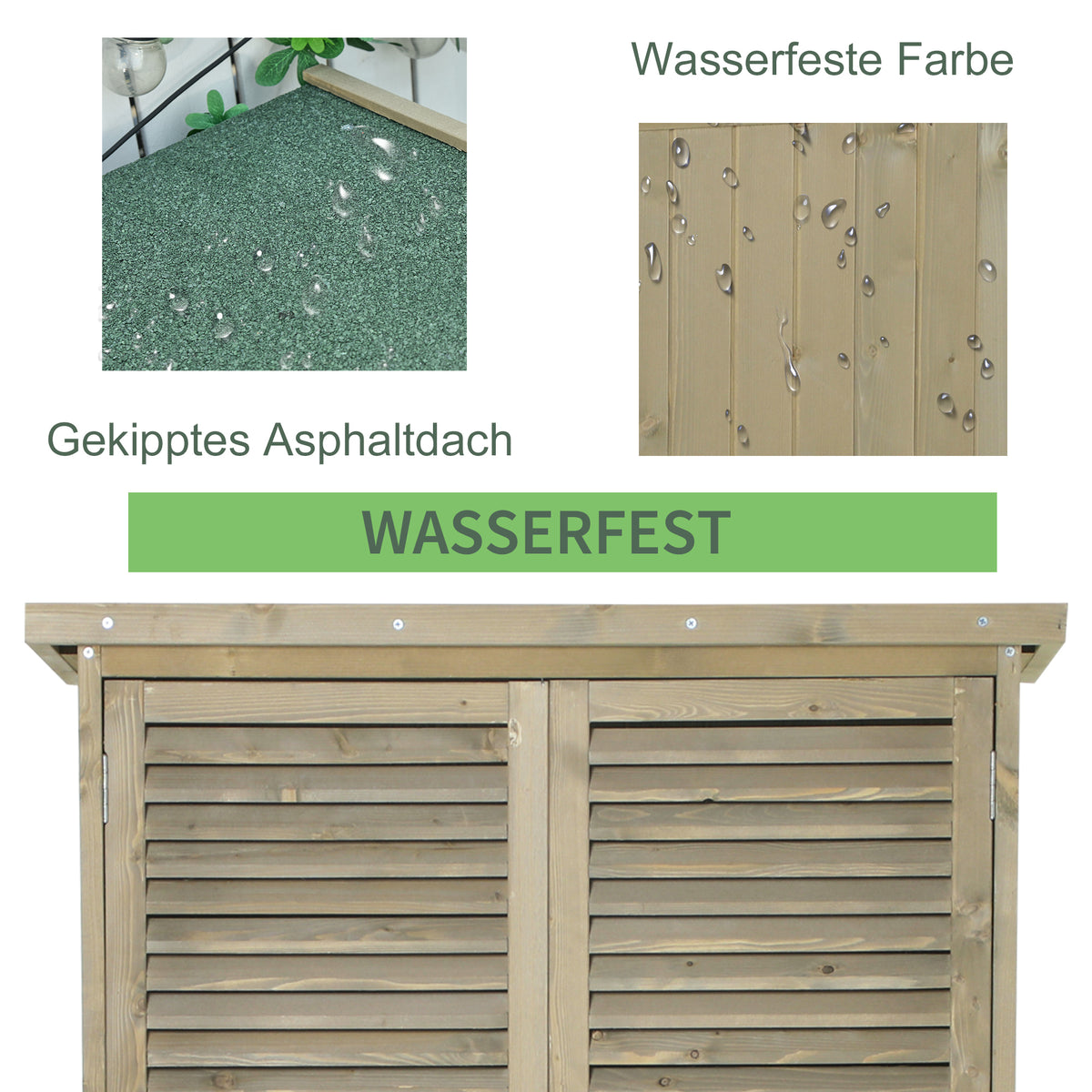 Gartenschrank aus Holz mit Stauraum