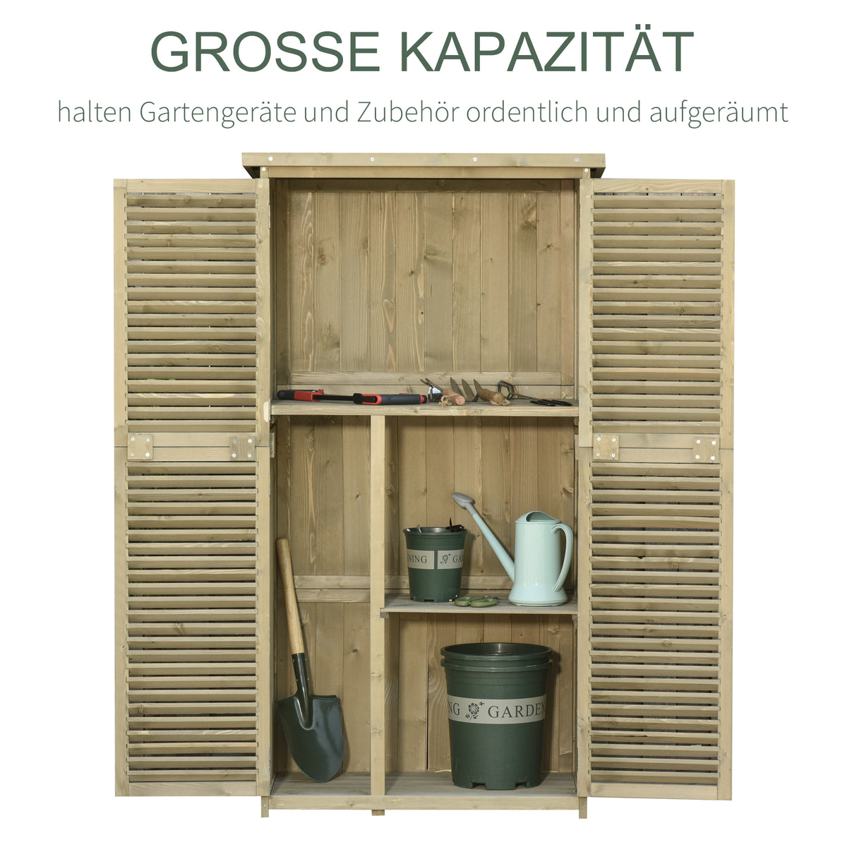 Gartenschrank aus Holz mit Stauraum
