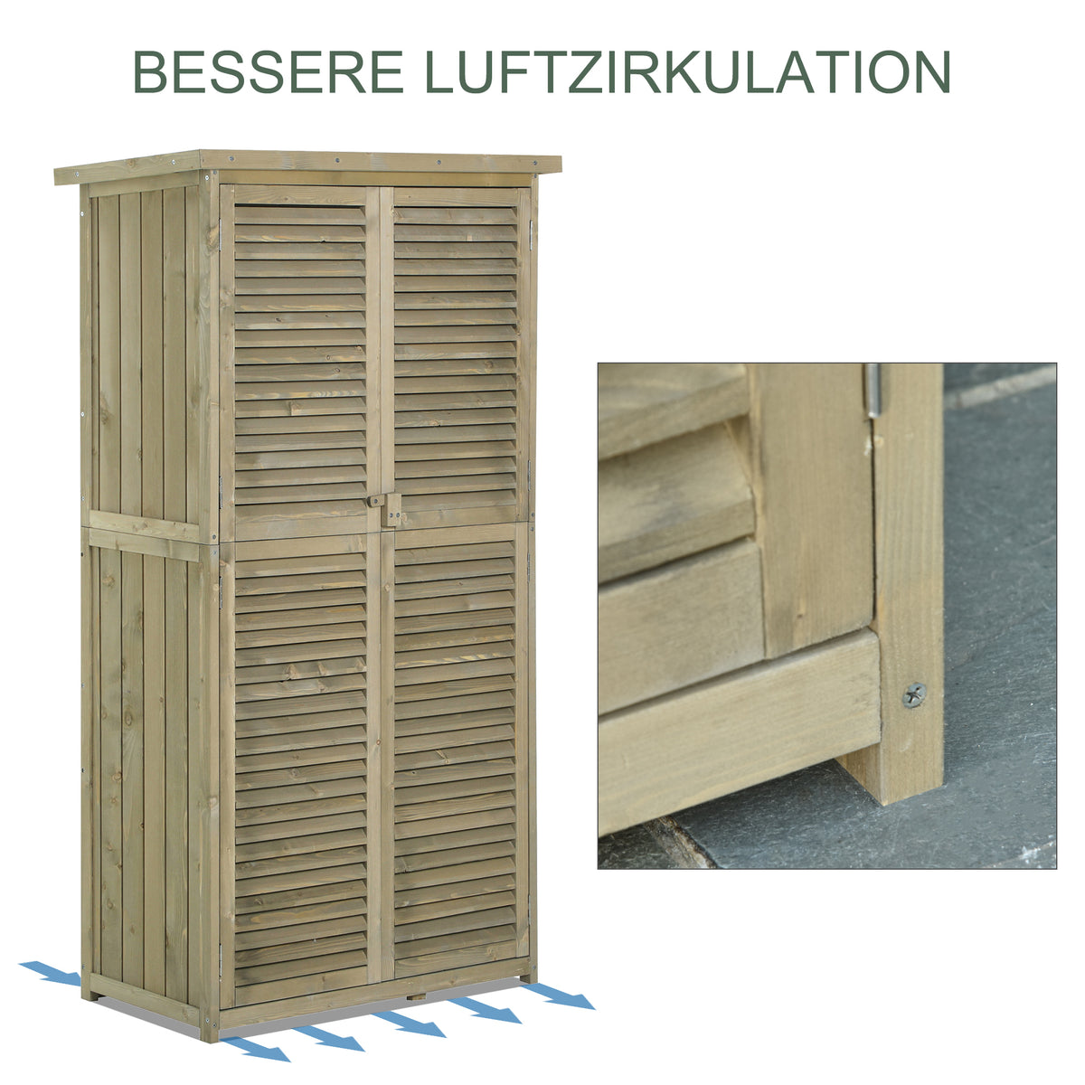 Gartenschrank aus Holz mit Stauraum