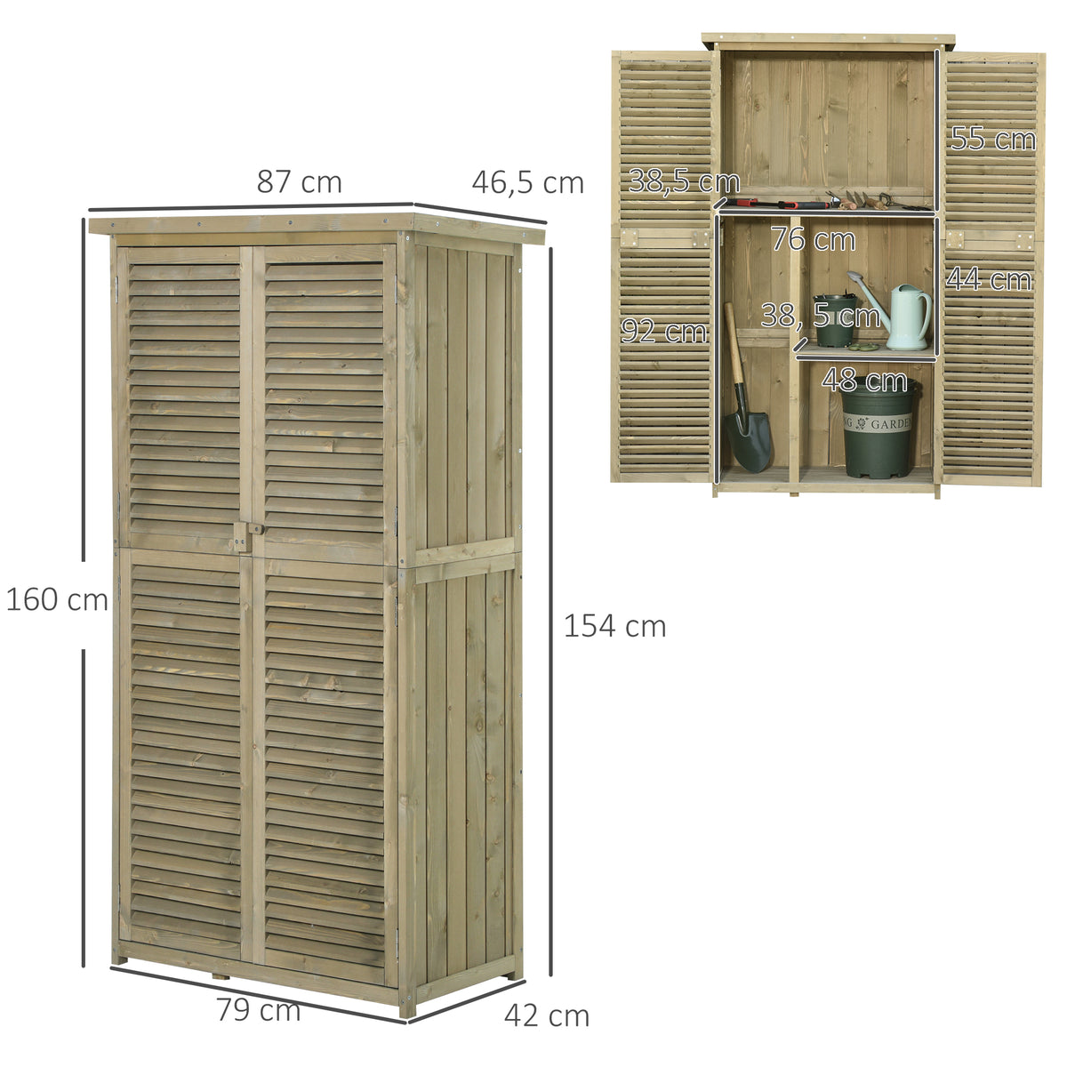 Gartenschrank aus Holz mit Stauraum